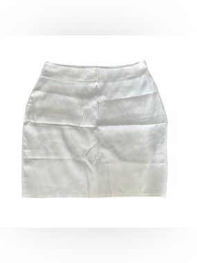 PrettyLittleThing White Satin Mini Skirt
